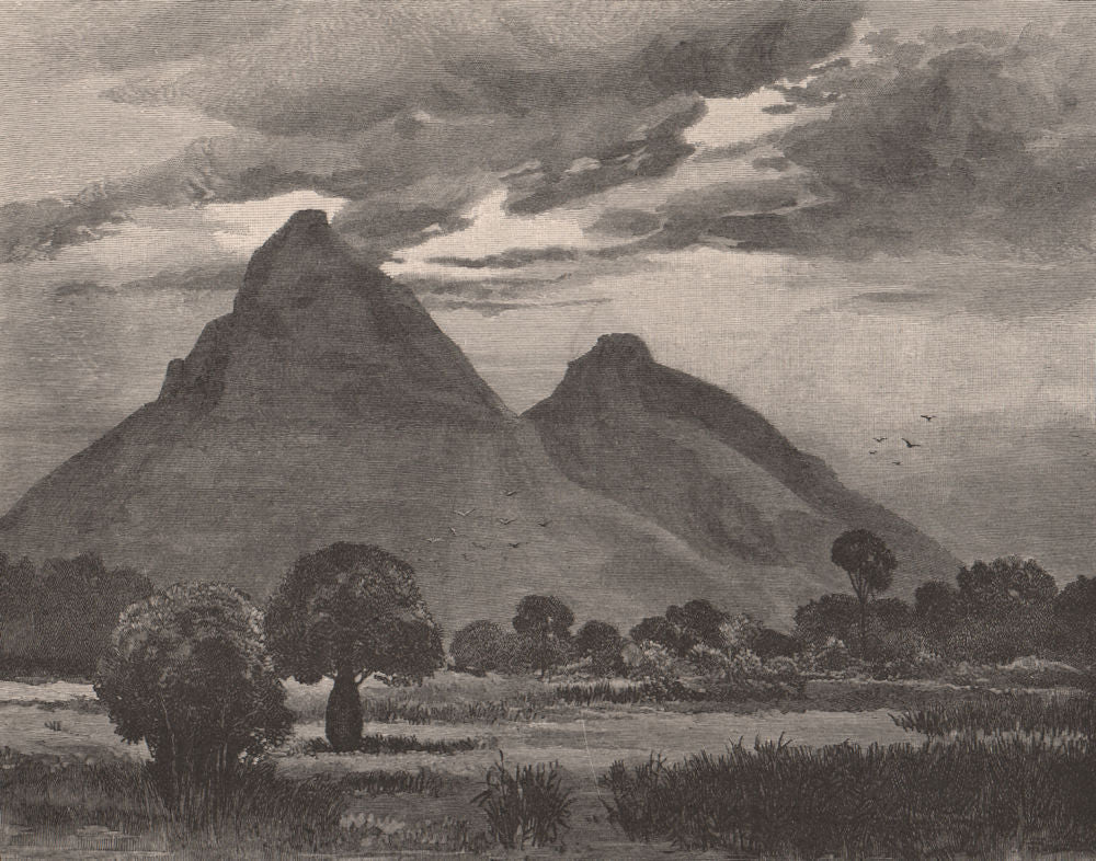 SCOTT'S PEAK & ROPER'S PEAK, Queensland. Australia 1888 old antique print